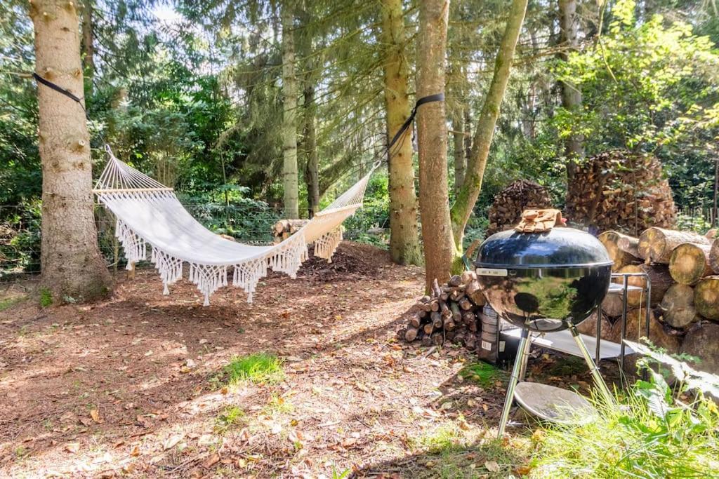 Luxe-Avontuur In Een Romantische Cabin In Het Bos Stekene Ngoại thất bức ảnh